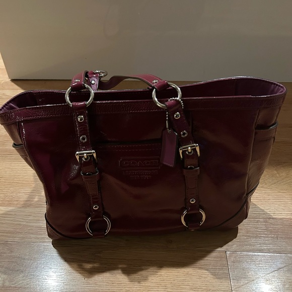 Coach Burgundy Leather Tote